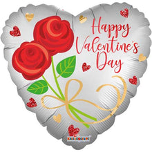 Happy Valentine's Day Two Roses Foil Balloons