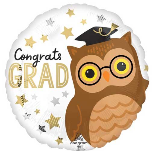 Congrats Grad Owl Foil Balloons
