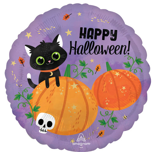 Halloween Cat and Pumpkin
