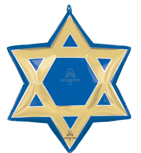 Star of David Foil Balloon Shape