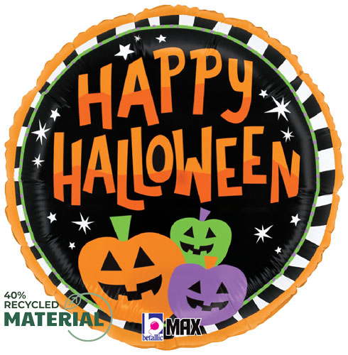 Halloween Striped Pumpkins Foil Balloons