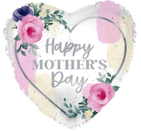 Happy Mother's Day Rose Heart Shape Foil Balloons