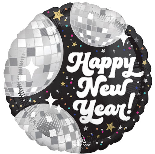Disco Glamour Happy New Year Foil Balloons