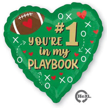 Red Zone Valentine's Day Football Romance Foil Balloons