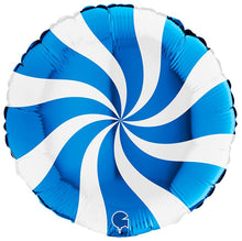 White & Blue Candy Swirl Foil Balloons