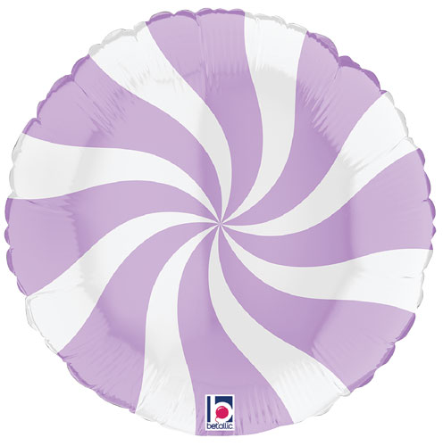 Swirly White & Lilac Candy Foil Balloons