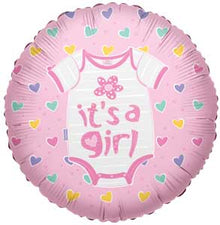 It's A Girl Baby Clothes Foil Balloon (single-sided)