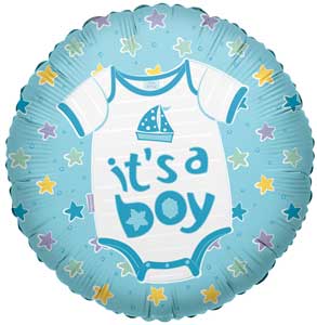 It's A Boy Baby Clothes Foil Balloon (single-sided)
