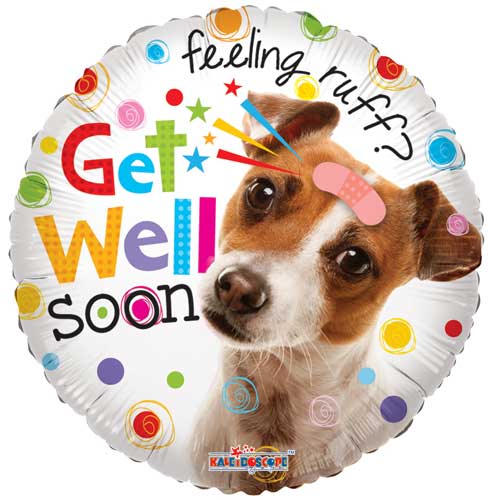 Get Well Dog Foil Balloons