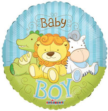 Baby Boy Jungle Animals Foil Balloons