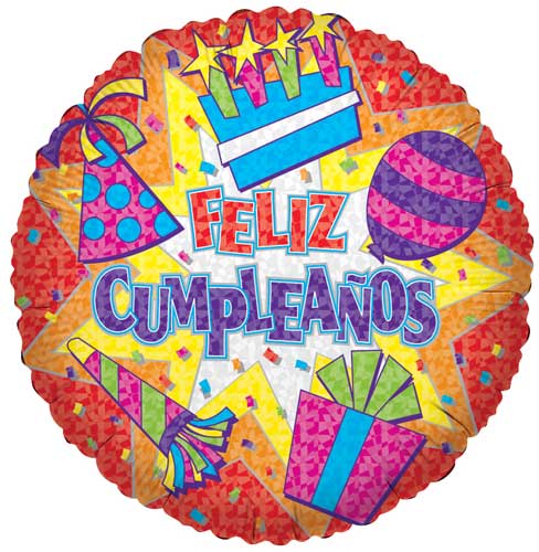 Feliz Cumpleanos Burst Foil Balloons
