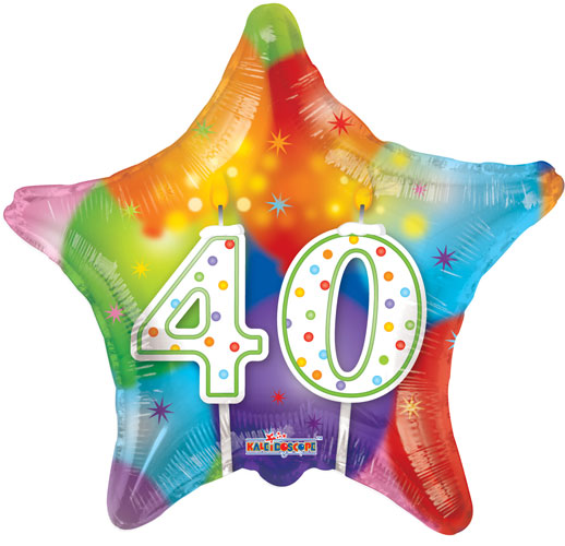 40th Birthday Candles Foil Balloons