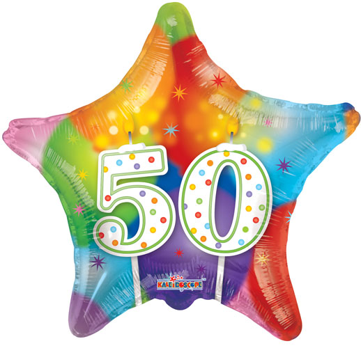 50th Birthday Candles Foil Balloons