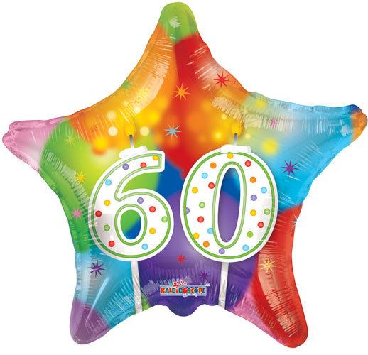 60th Birthday Candles Foil Balloons