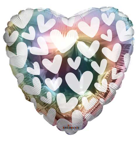 Rainbow & Hearts Pattern Foil Balloons