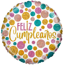 Feliz Cumpleanos Glitter Holographic Foil Balloons
