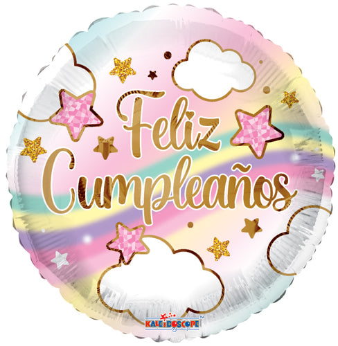 Feliz Cumpleanos Nubes Y Arcoiris Foil Balloons