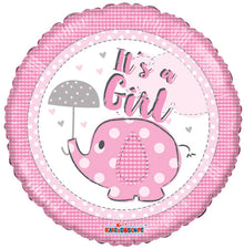 It's A Girl Elephant Foil Balloon