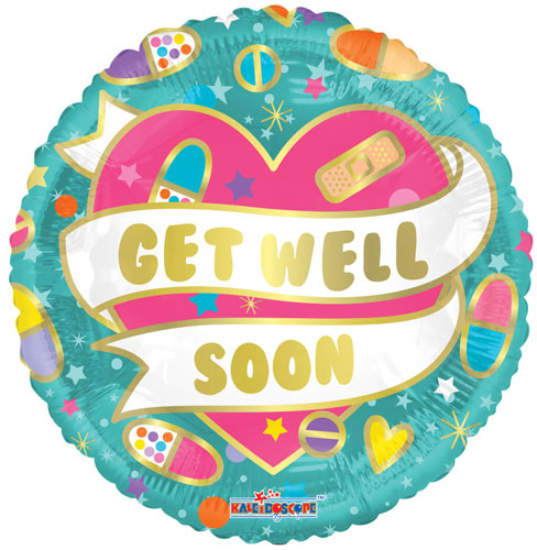 Get Well Soon Hearts Foil Balloons
