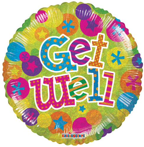 Get Well Dots Holographic Foil Balloons