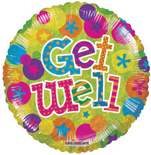 Get Well Dots Holographic Foil Balloons