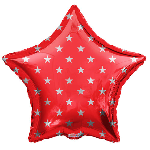 Deco Stars on Red Foil Balloons