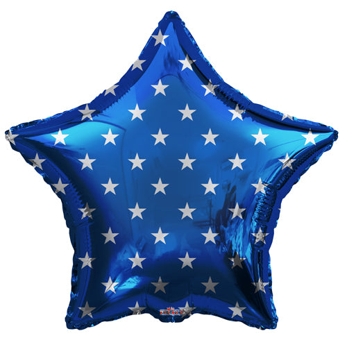 Deco Stars on Blue Foil Balloons