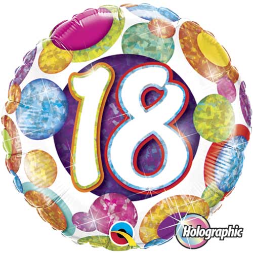 18th Birthday Big Dots Foil Balloons