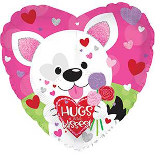 Hugs & Kisses Puppy Foil Balloons