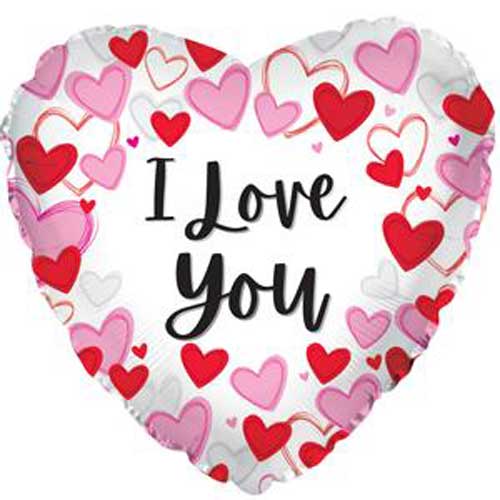 I Love You Heart Border Foil Balloons