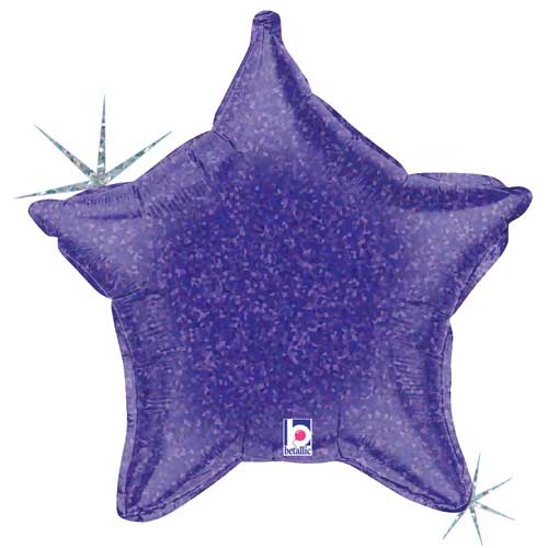 Holographic Purple Star Foil Balloons