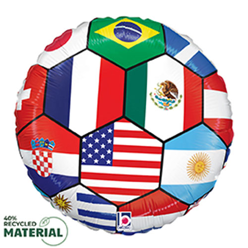 Nations Soccer Ball Foil Balloons (not packaged)