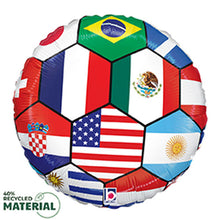 Nations Soccer Ball Foil Balloons (not packaged)