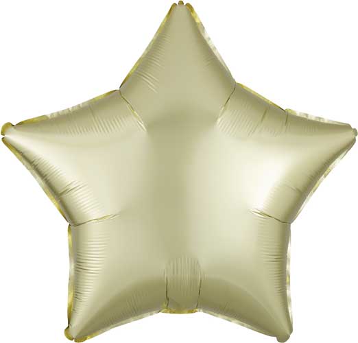 19 inch Yellow Pastel Satin Star Foil Balloons