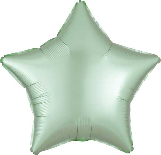 19 inch Mint Pastel Satin Star Foil Balloons