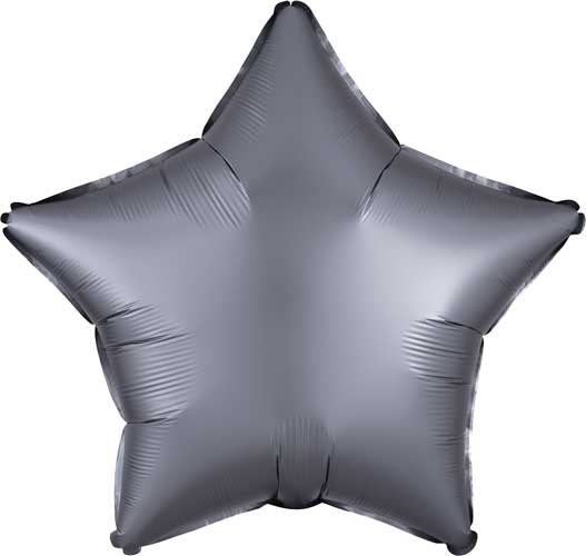 19 inch Graphite Satin Star Foil Balloons