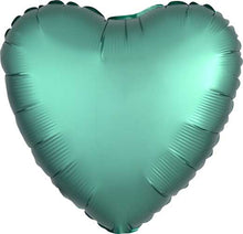 Jade Satin Heart Foil Balloons