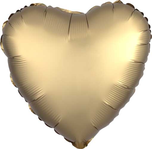 Gold Satin Heart Foil Balloons