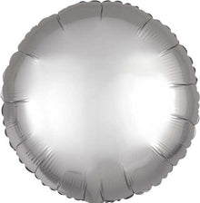 17 Inch Platinum Satin Round Foil Balloons