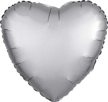 Platinum Satin Heart Foil Balloons