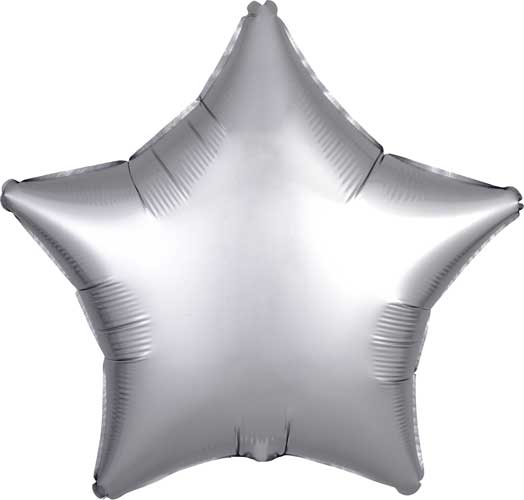 19 inch Platinum Satin Star Foil Balloons