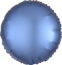17 Inch Azure Satin Round Foil Balloons