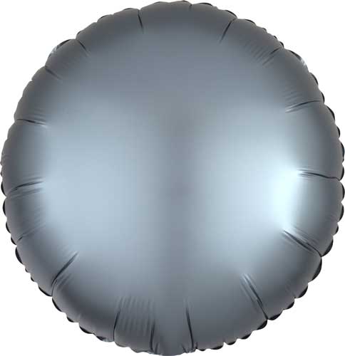 17 Inch Steel Blue Satin Round Foil Balloons