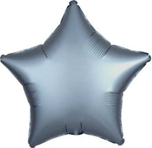 19 inch Steel Blue Satin Star Foil Balloons