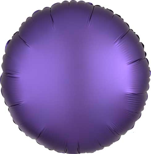 17 Inch Purple Satin Round Foil Balloons
