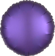 17 Inch Purple Satin Round Foil Balloons