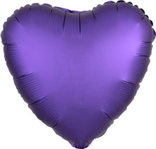 Purple Satin Heart Foil Balloons