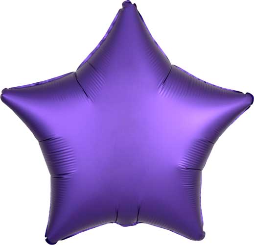 19 inch Purple Satin Star Foil Balloons