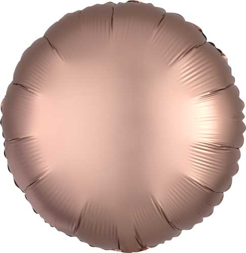 17 Inch Rose Copper Satin Round Foil Balloons