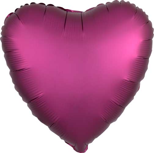 Pomegranate Satin Heart Foil Balloons